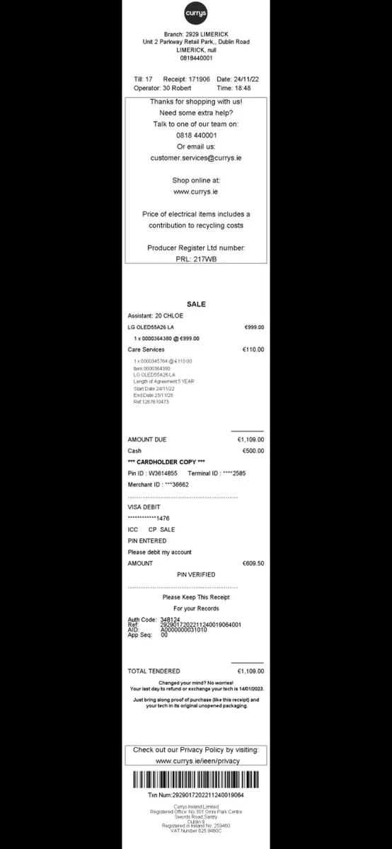 LG 55” OLED TV – Under Warranty till 2028 – Excell - Image 3