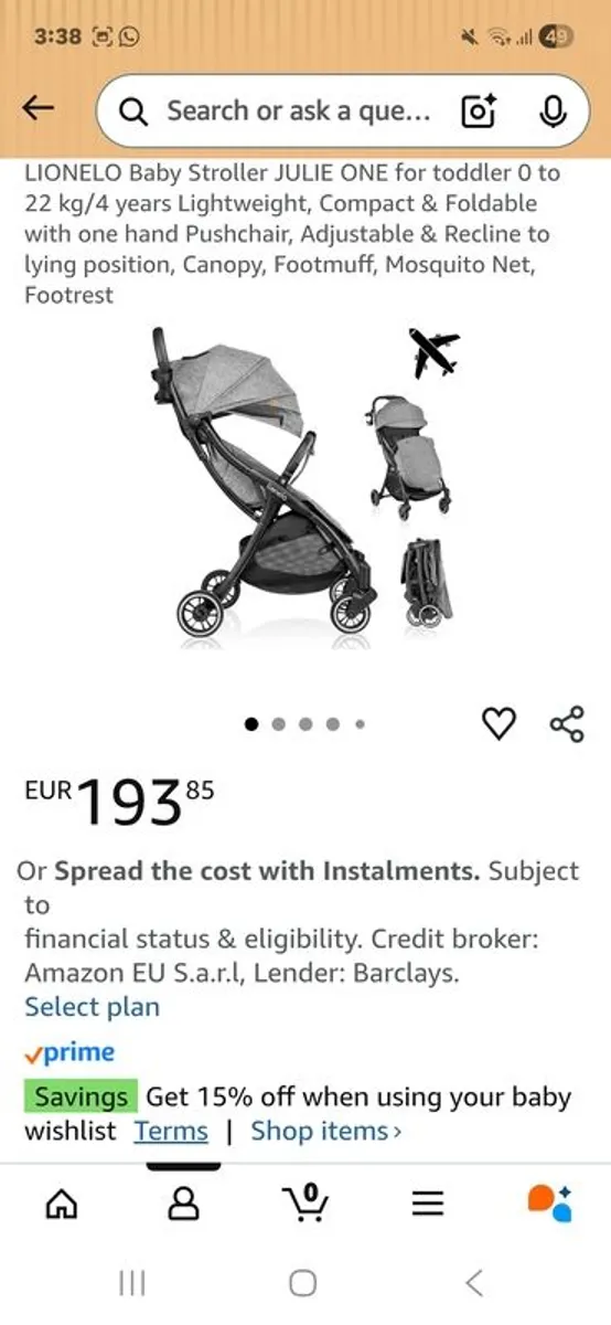 Pushchair for sale