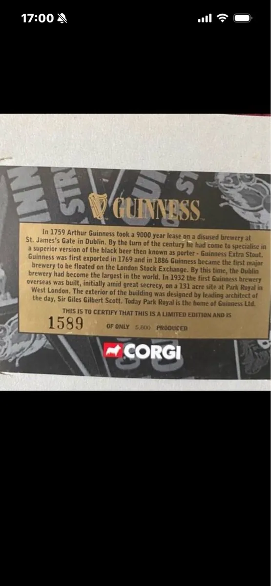 Limited Edition Corgi Guinness Delivery Truck - Image 2