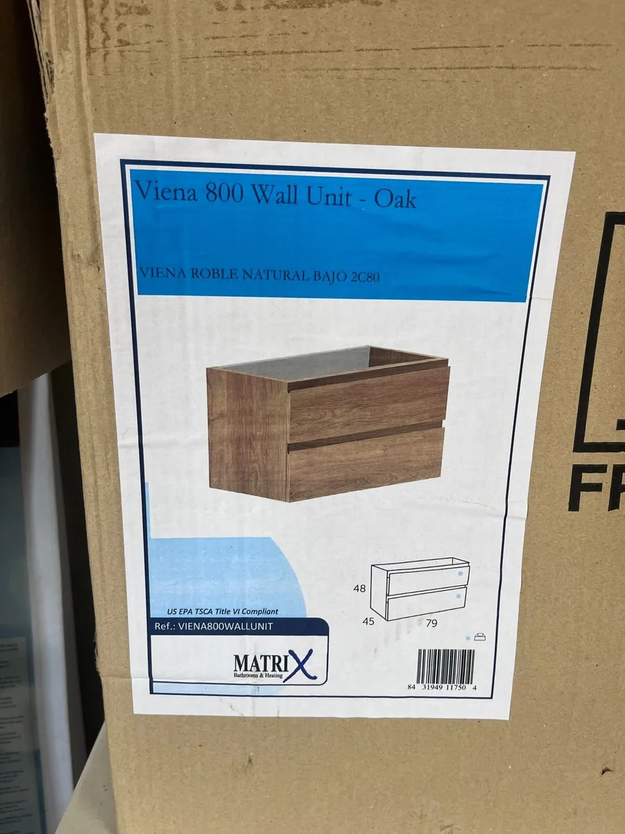 Wall Hung Bath Unit and Basin - Matrix Viena 800 - Image 2