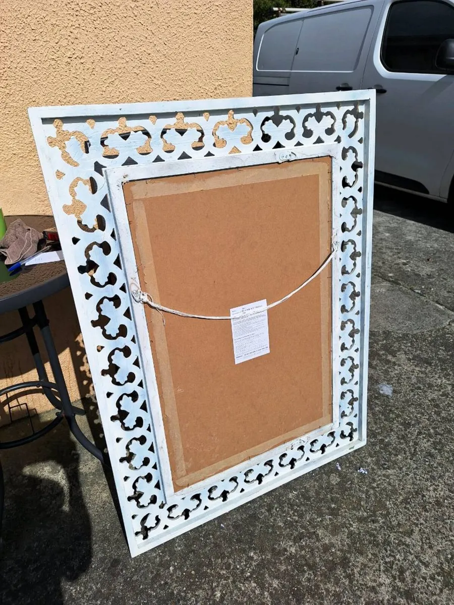 Extra large white wooden framed mirror - Image 2