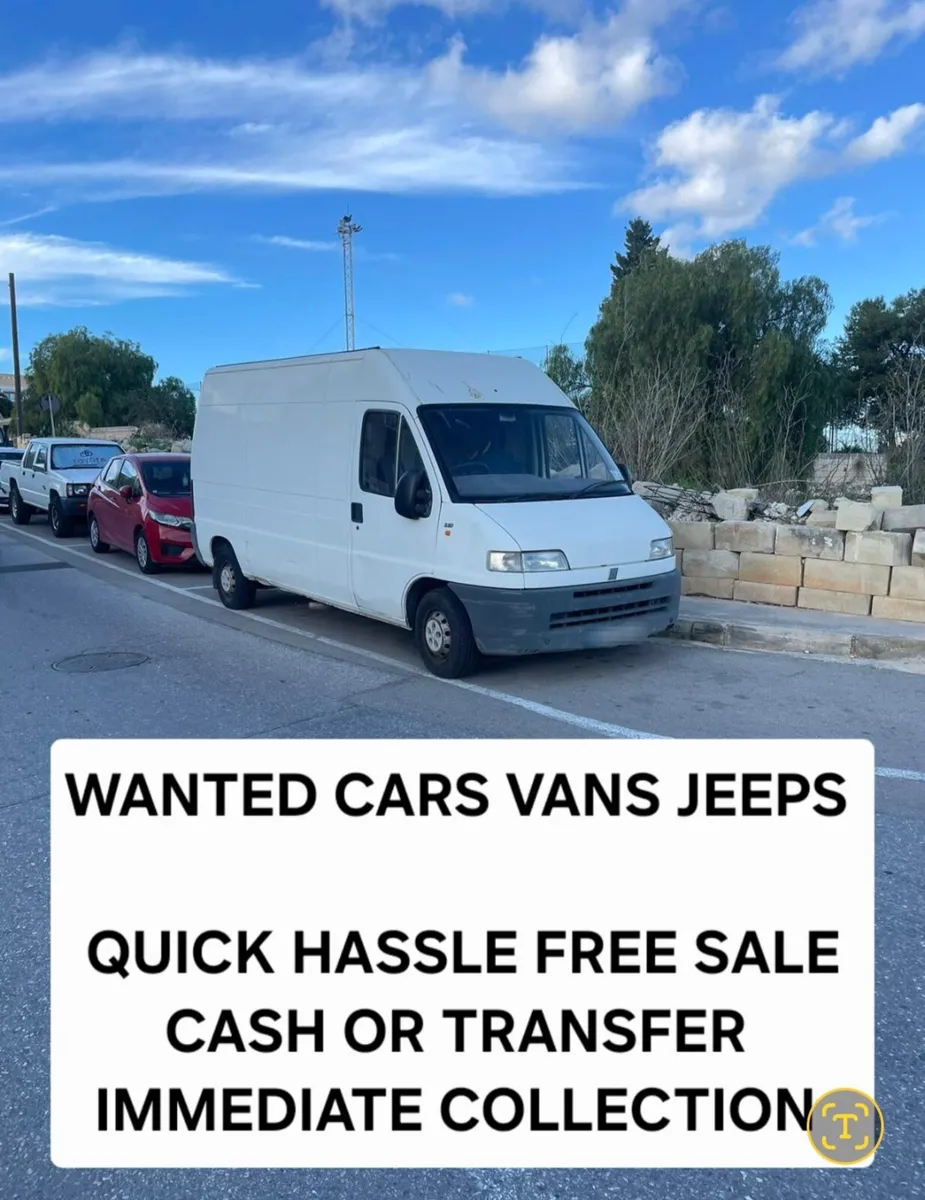 WANTED
Cars vans jeeps trucks motorbikes quads