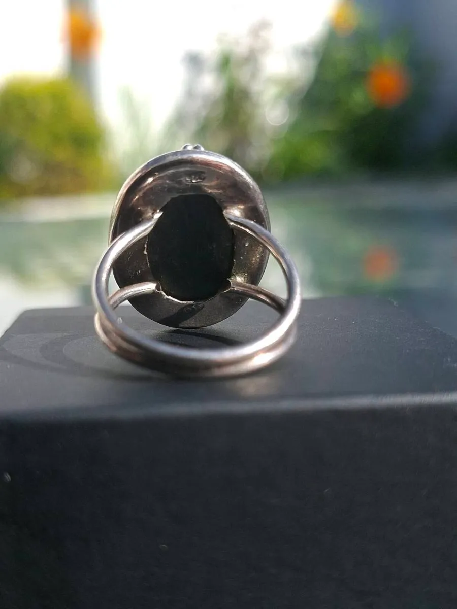 Natural Nuummite Gemstone 925 Sterling Silver Ring - Image 4