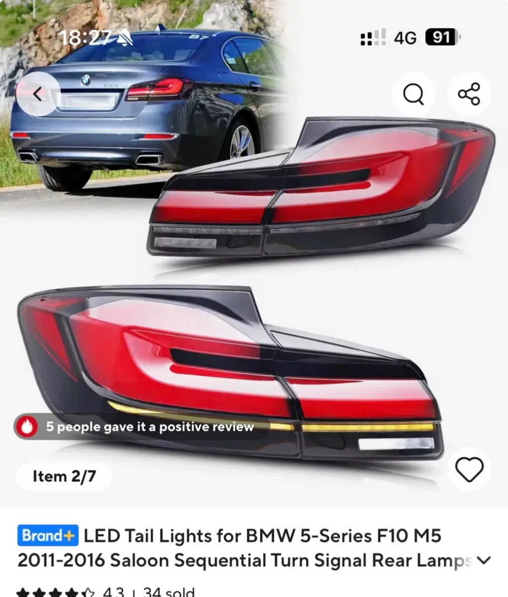 BMW F10 LED Tail Lights G30 Style – Dynamic Indica - Image 1