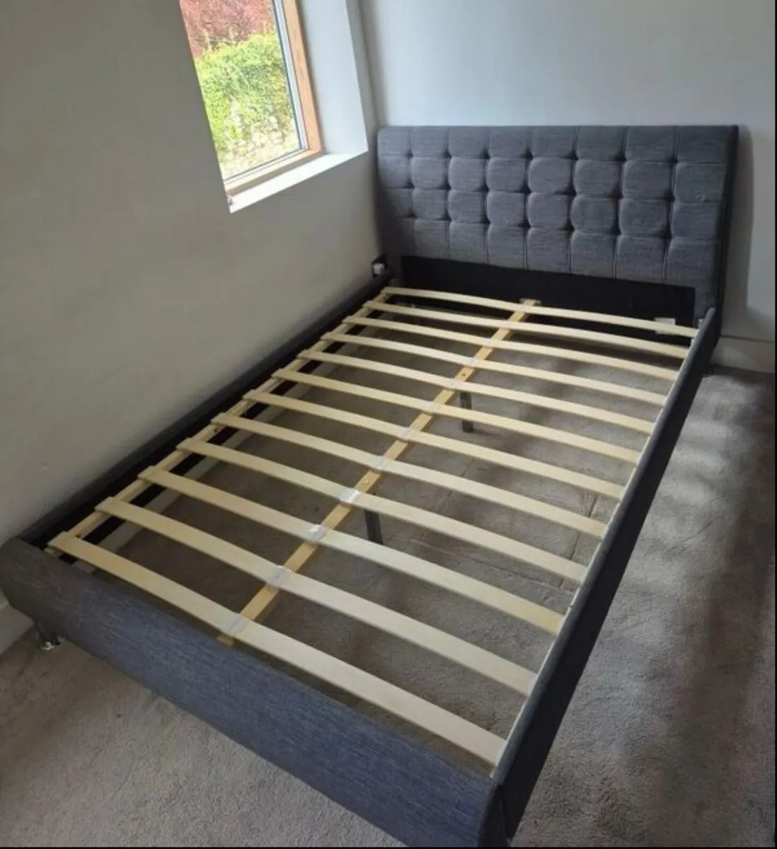 Beautiful Very Sturdy Grey 4Ft 6” Double Bed - Image 1