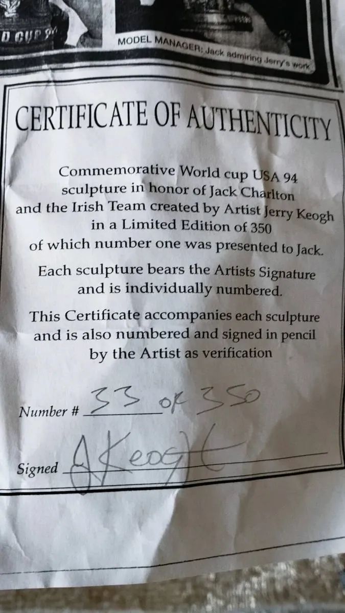 Jack Charlton World Cup 1994 statue - Image 4