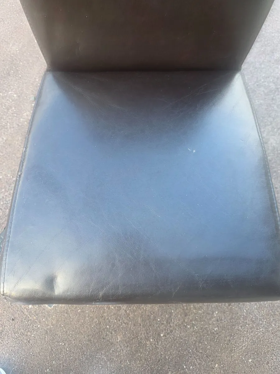 6 Leather Dining Chairs - Image 4