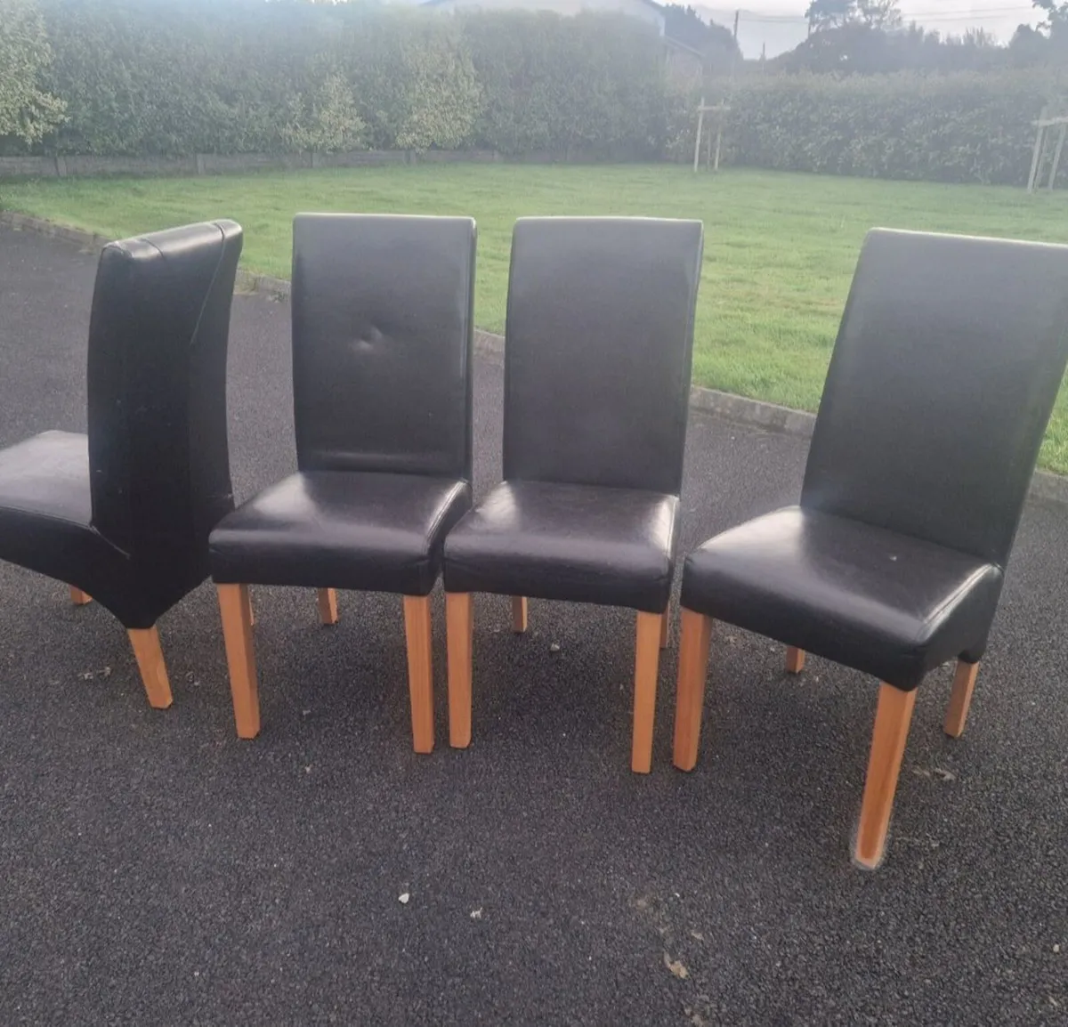 6 Leather Dining Chairs - Image 2