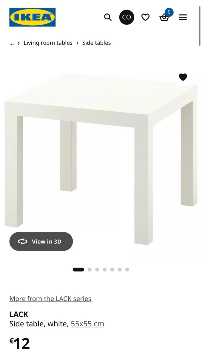IKEA Lack, side table white, 55x55cm - Image 4