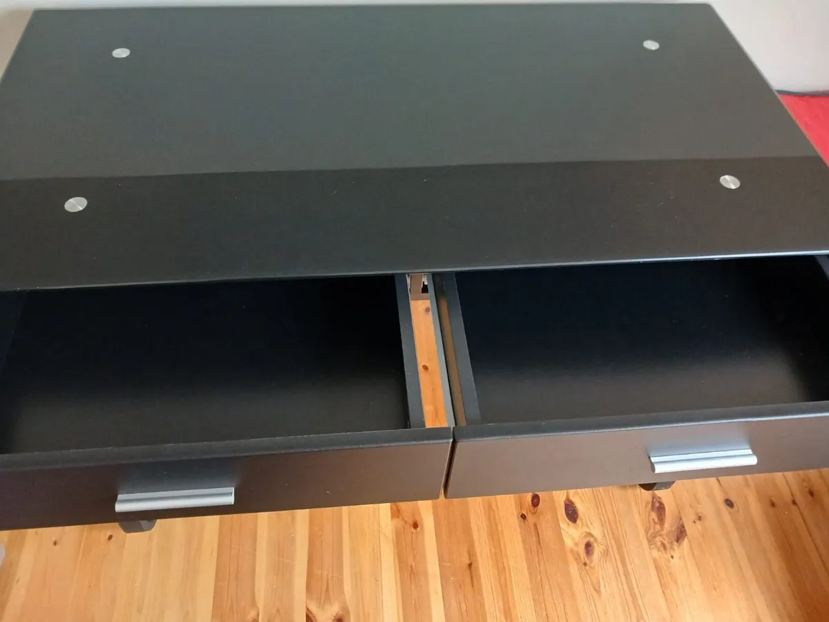 Computer desk unit. Glass top metal frame - Image 2