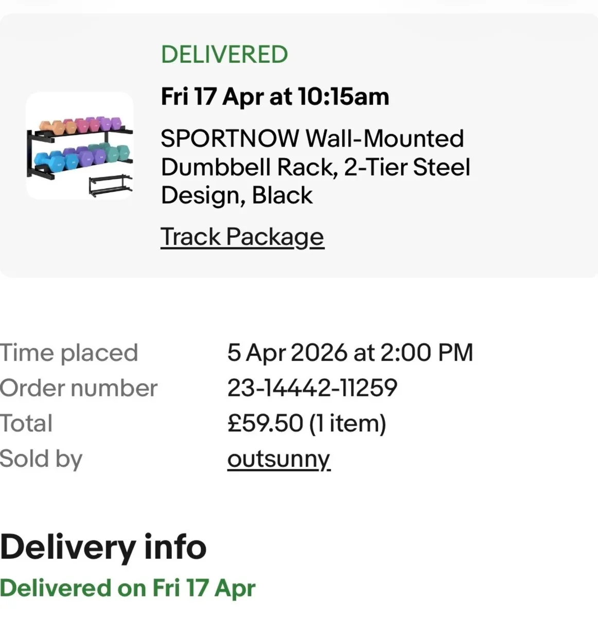 Dumbell rack. Wall mounted. Heavy duty - Image 3