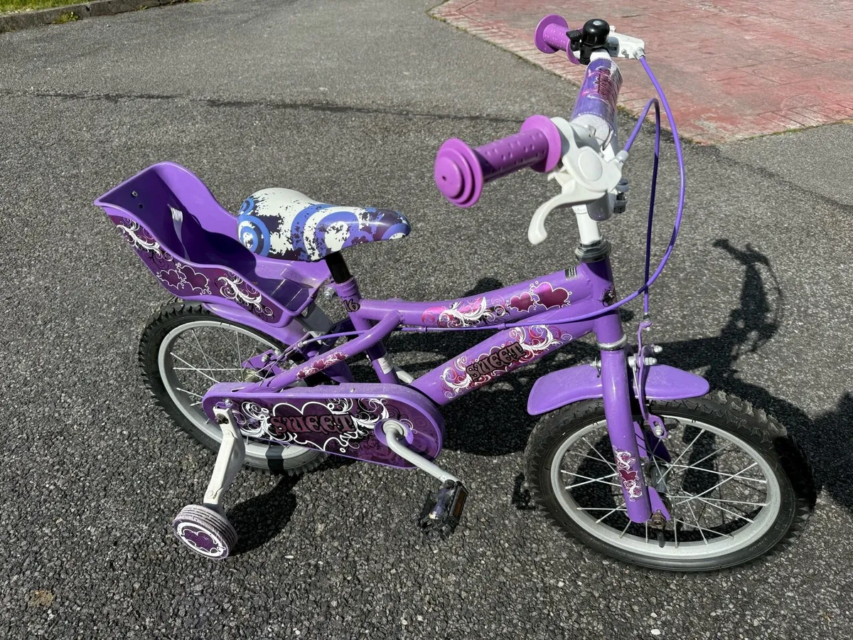 Girls bike Sweet 16 with stabiliser & helmet - Image 1