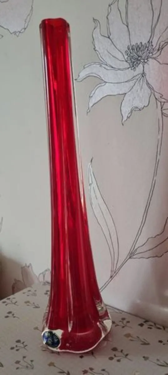 Vase Czech glass art Bohemia - Image 3