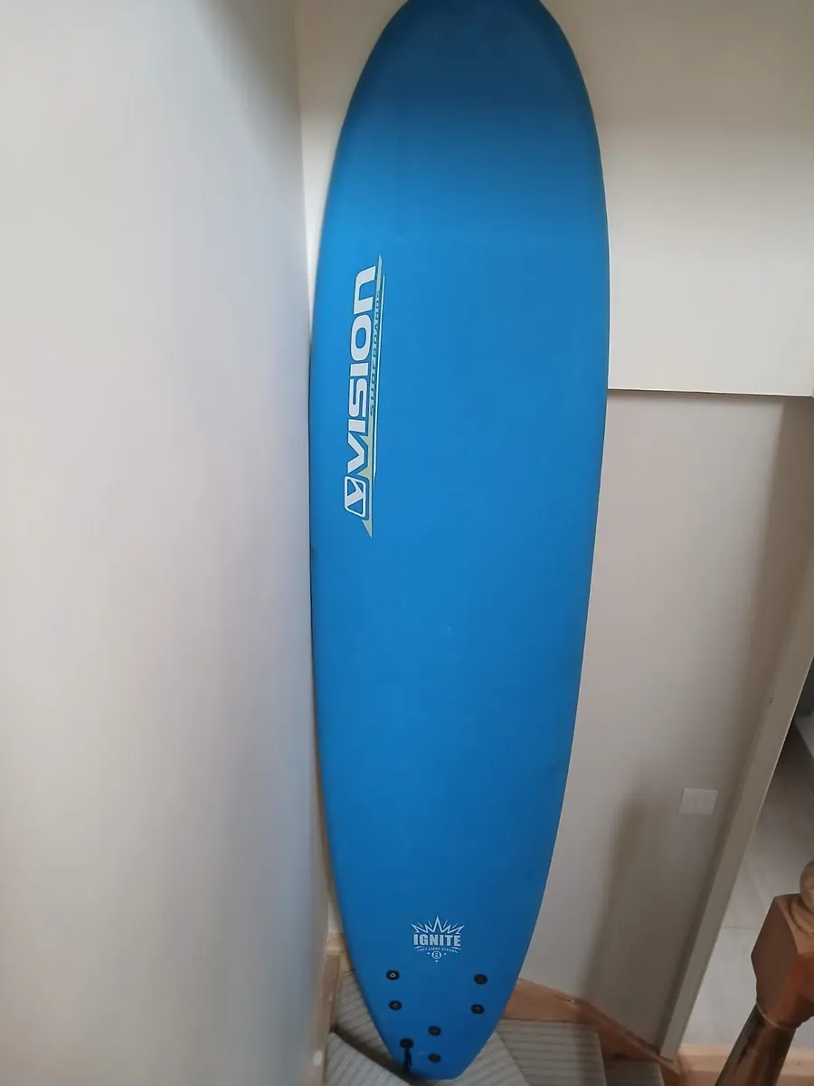Surfboard, vision 8 foot long, 3 fin - Image 3