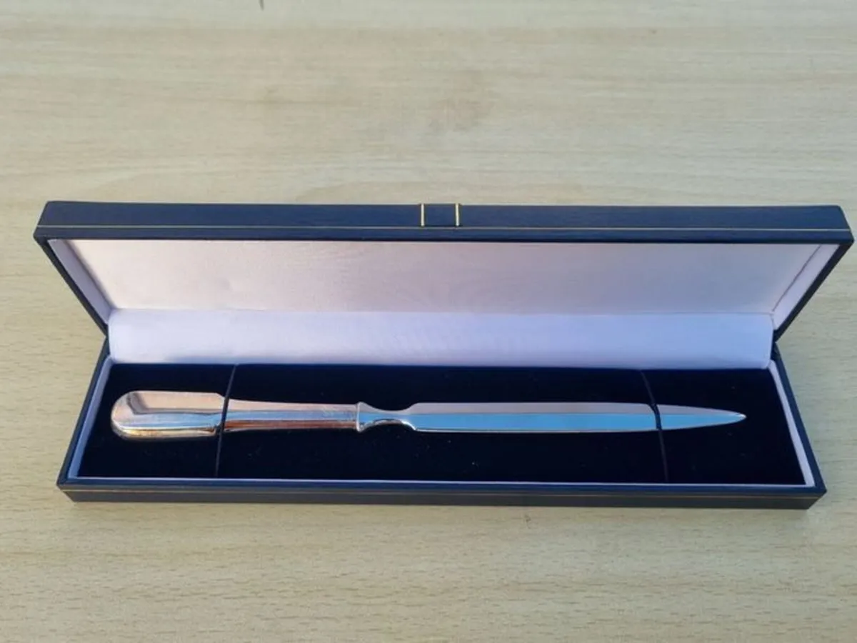 Vintage silver plate paper knife - Image 1