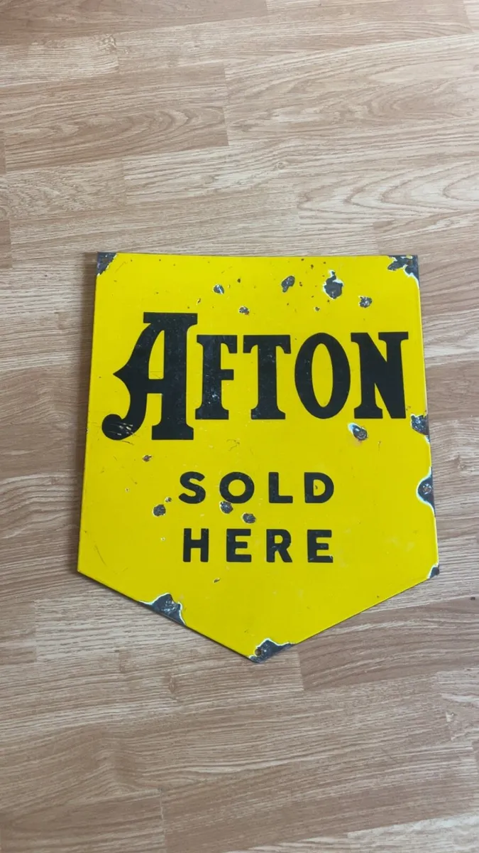 Afton enamel sign