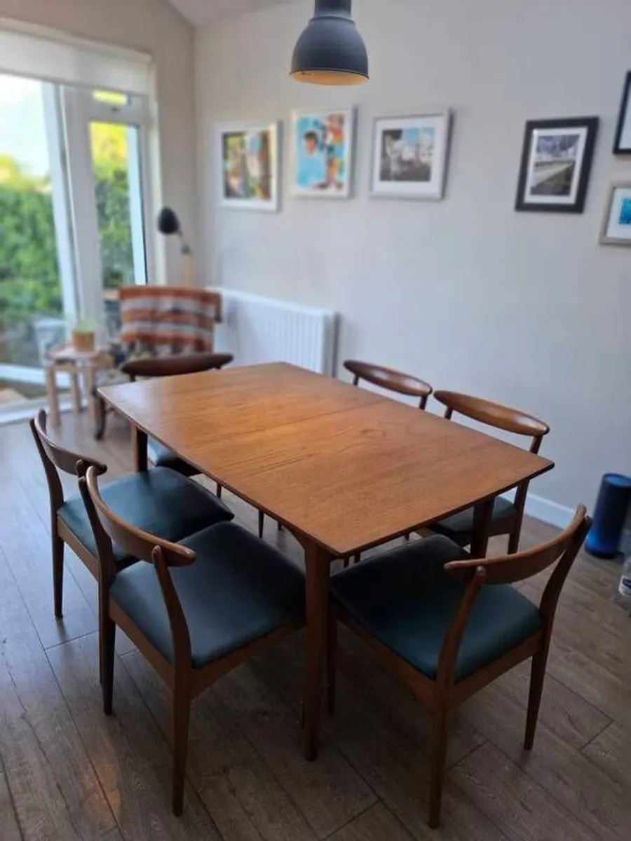 Mid Century Teak Table and 8 Chairs - Image 2