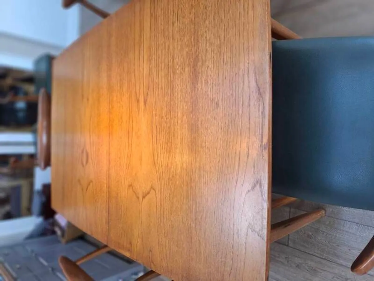 Mid Century Teak Table and 8 Chairs - Image 3