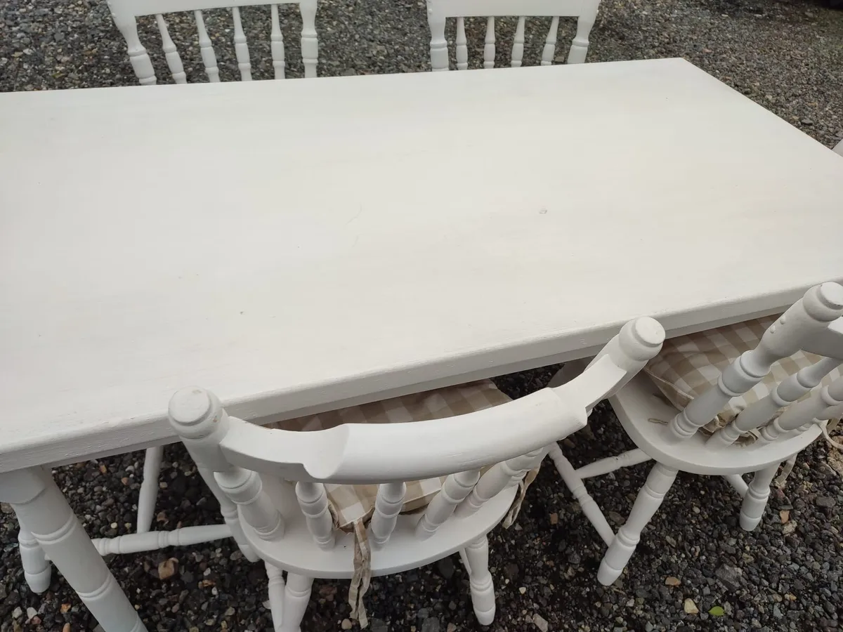 Painted Kitchen Table and 6 Chairs - Image 1