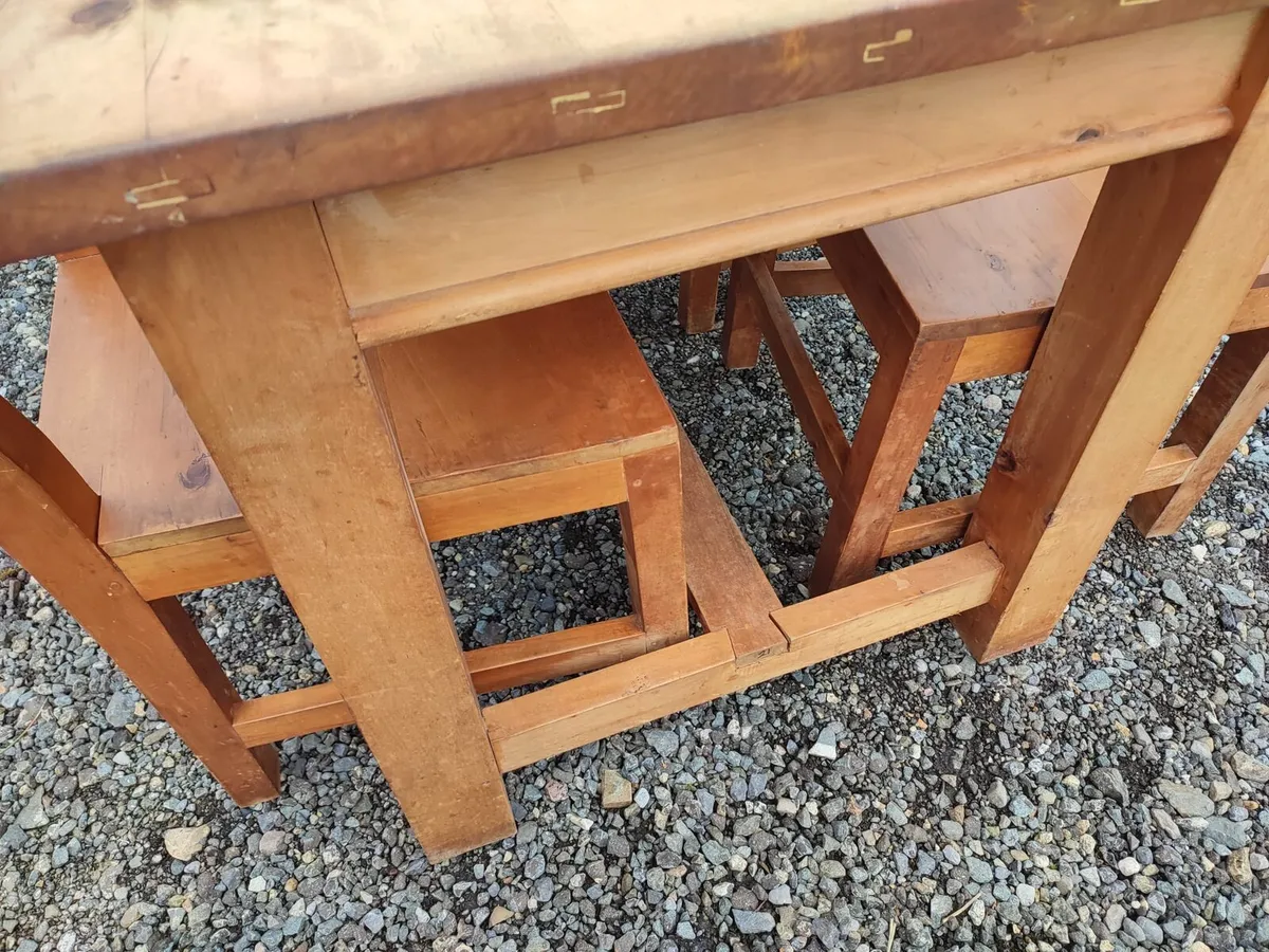 Country Pine Kitchen Table and 6 Chairs - Image 4