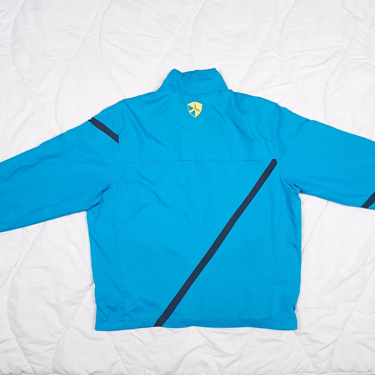 Barcelona 11 12 Vintage Blue Football Jacket XL - Image 3