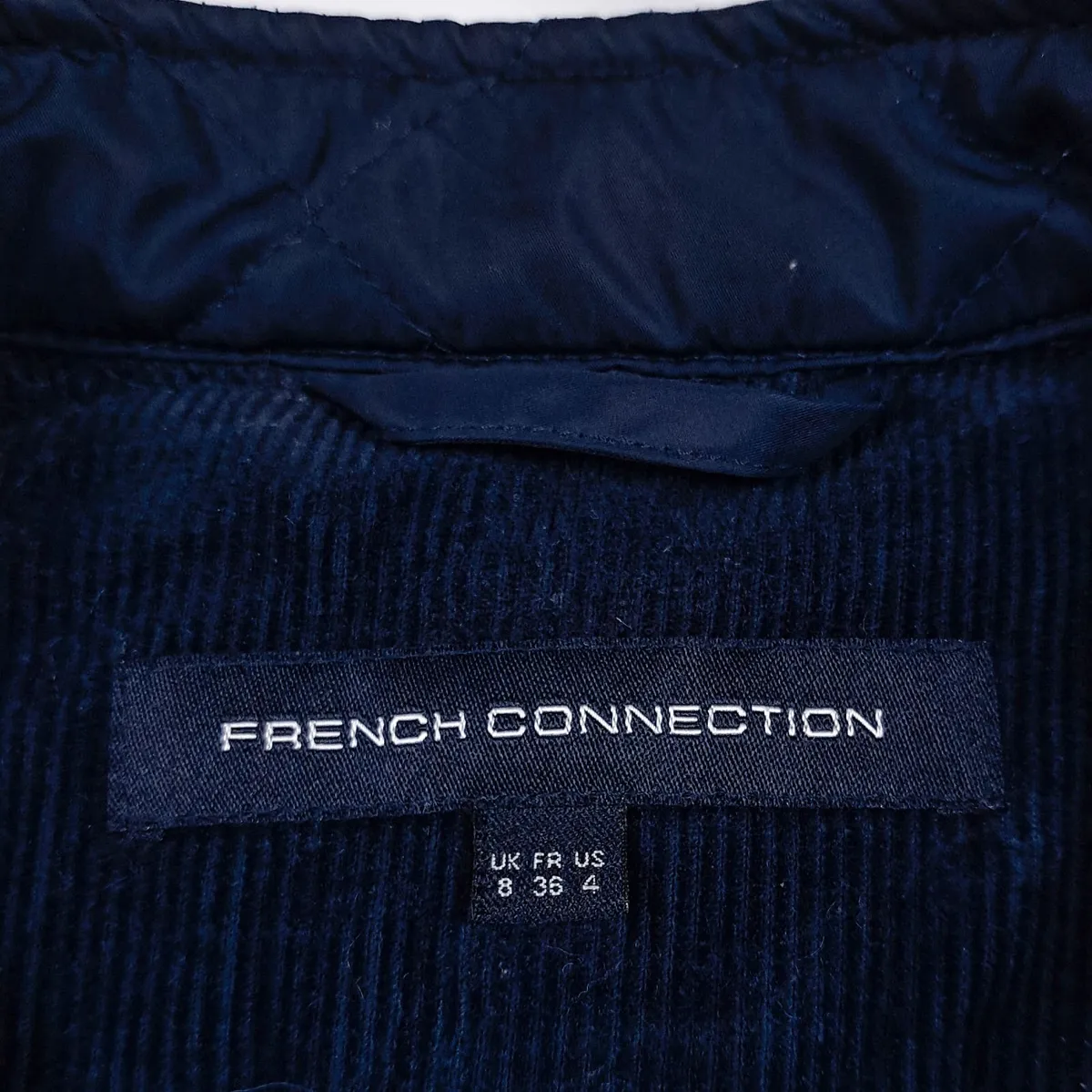 French Connection Navy Blue Quilted Jacket 8UK - Image 2