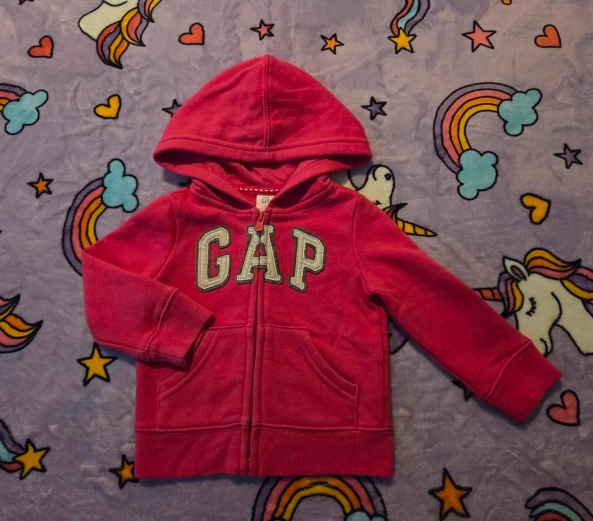 12-18m, Baby Gap Pink Zip Up Toddler Hoodie - Image 1