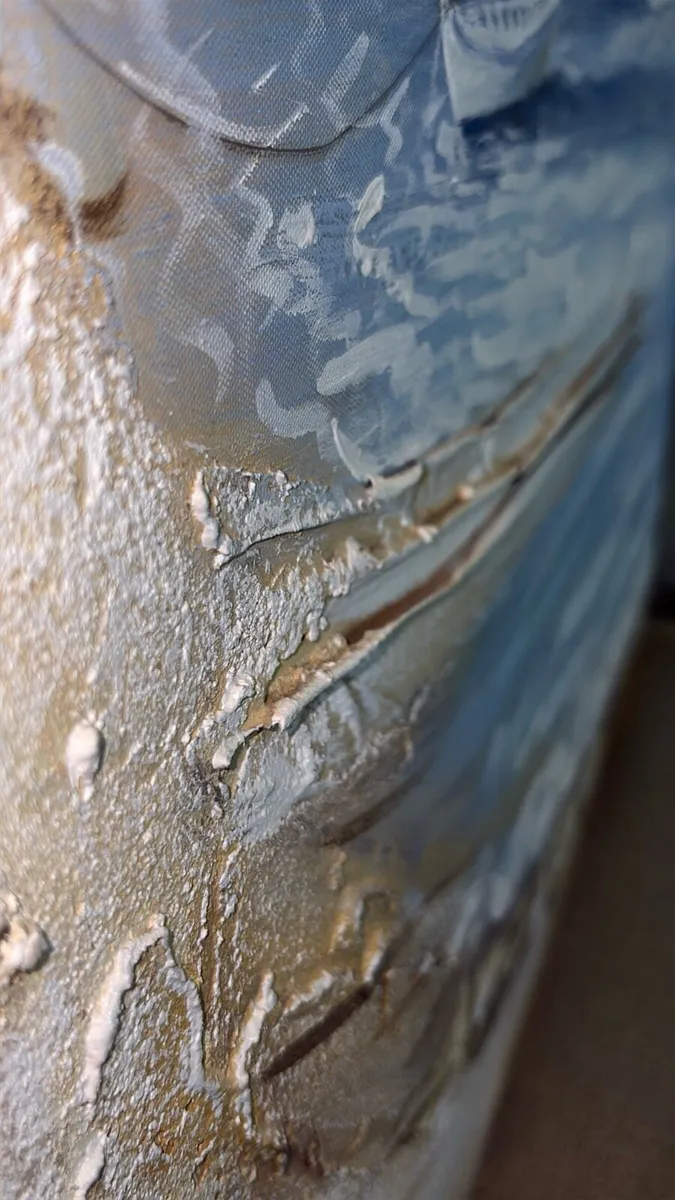 Original Hand-Painted Textured Abstract Seascape - Image 4