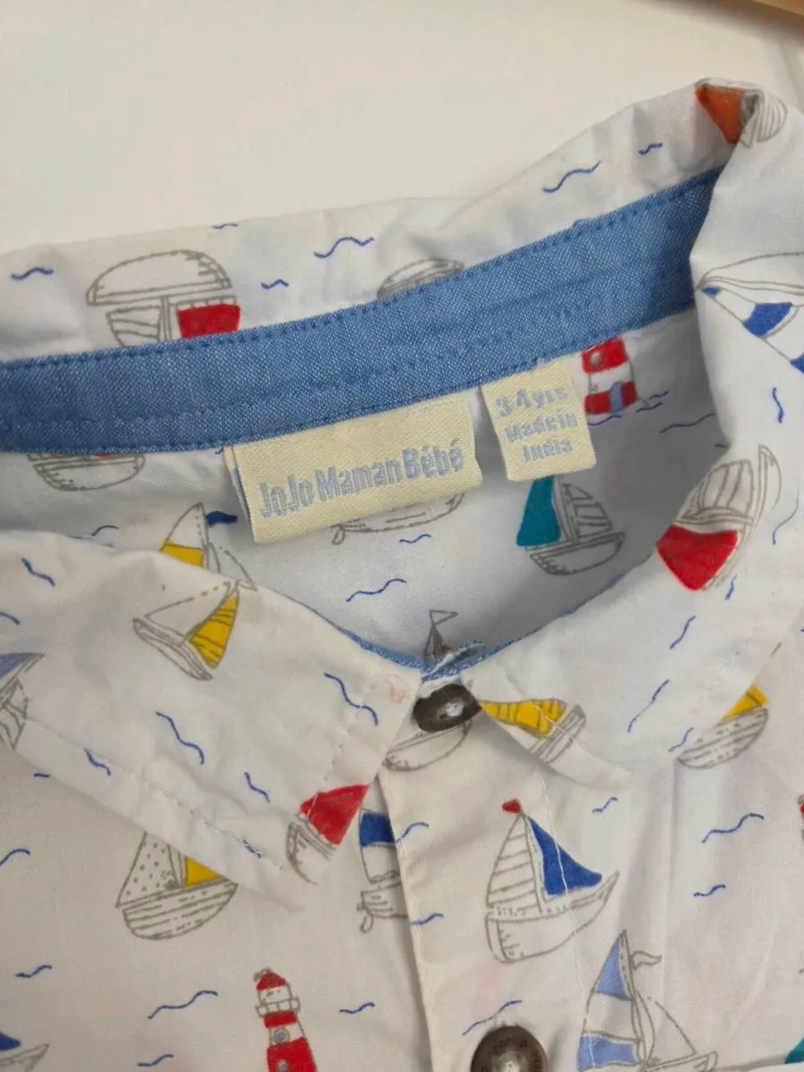 3-4years, Jojo Maman Bebe Boat Short-Sleeved Shirt - Image 3