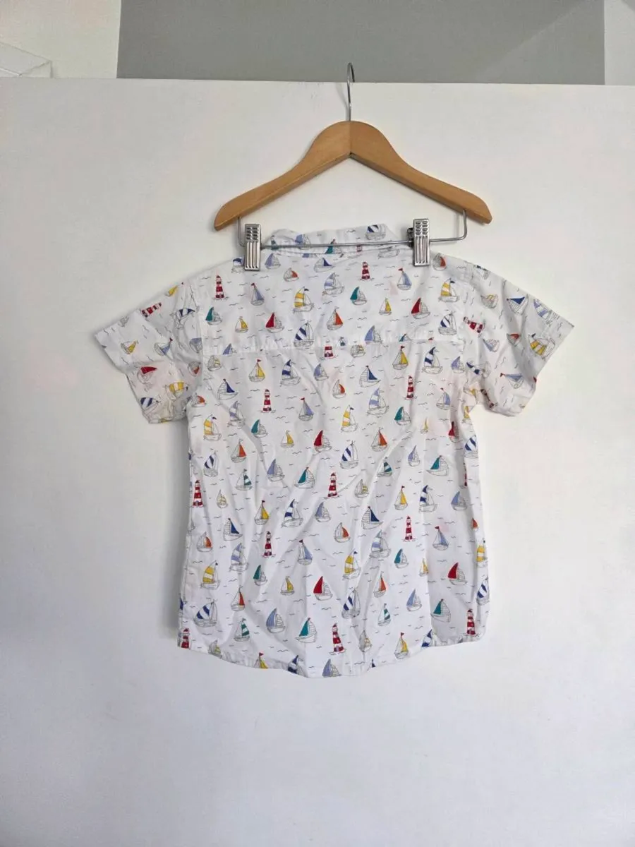 3-4years, Jojo Maman Bebe Boat Short-Sleeved Shirt - Image 4