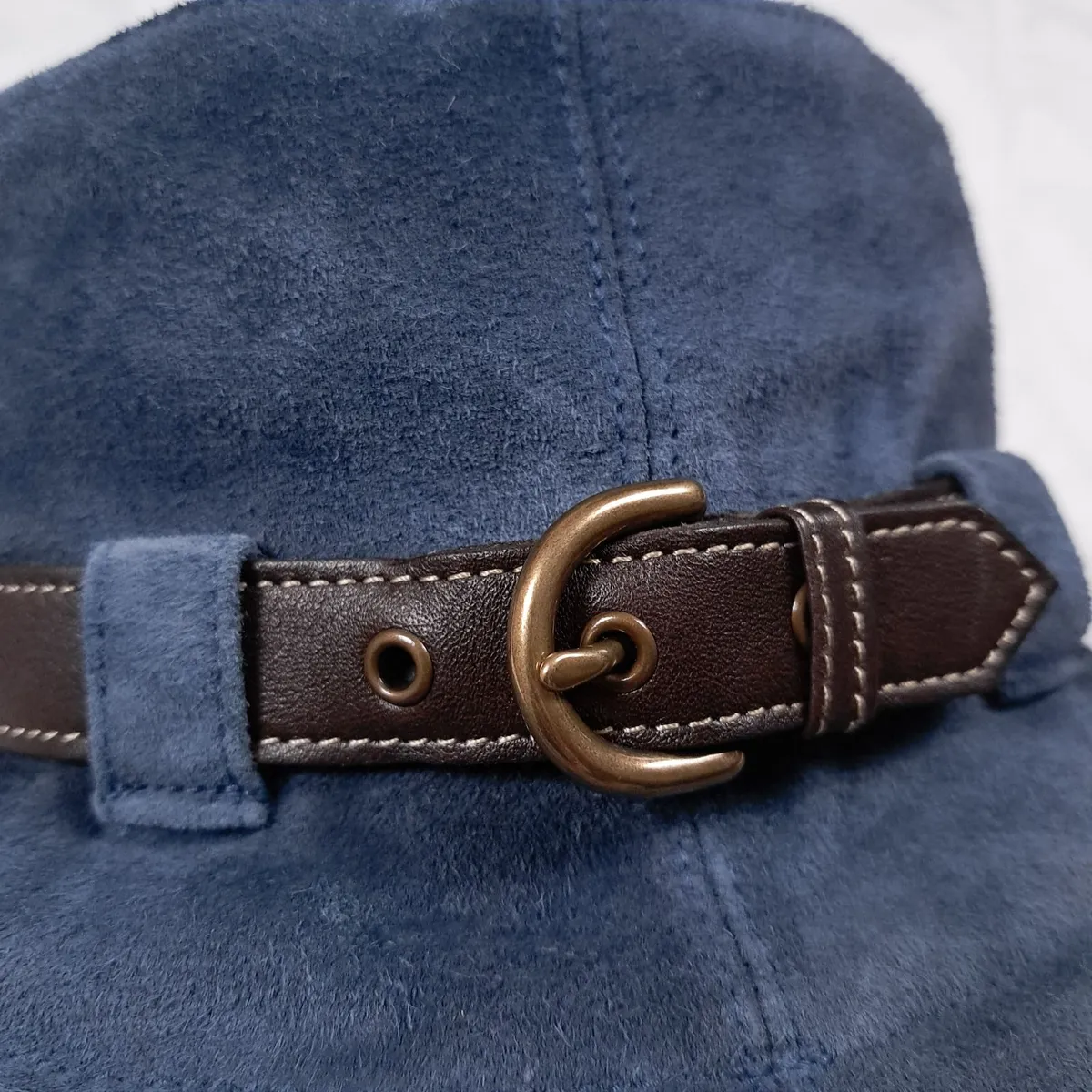 Coach Vintage Blue Leather Bucket Hat Size S - Image 3