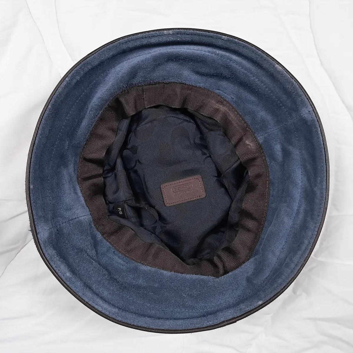 Coach Vintage Blue Leather Bucket Hat Size S - Image 4