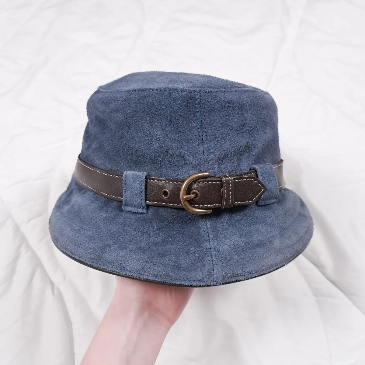 Coach Vintage Blue Leather Bucket Hat Size S - Image 1