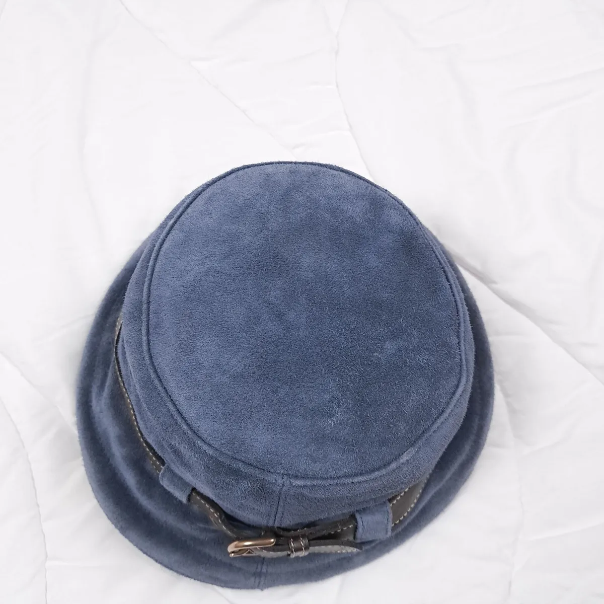 Coach Vintage Blue Leather Bucket Hat Size S - Image 2