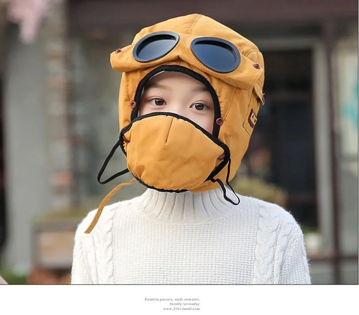 Children hat + face mask + goggles / glasses 3in1 - Image 4