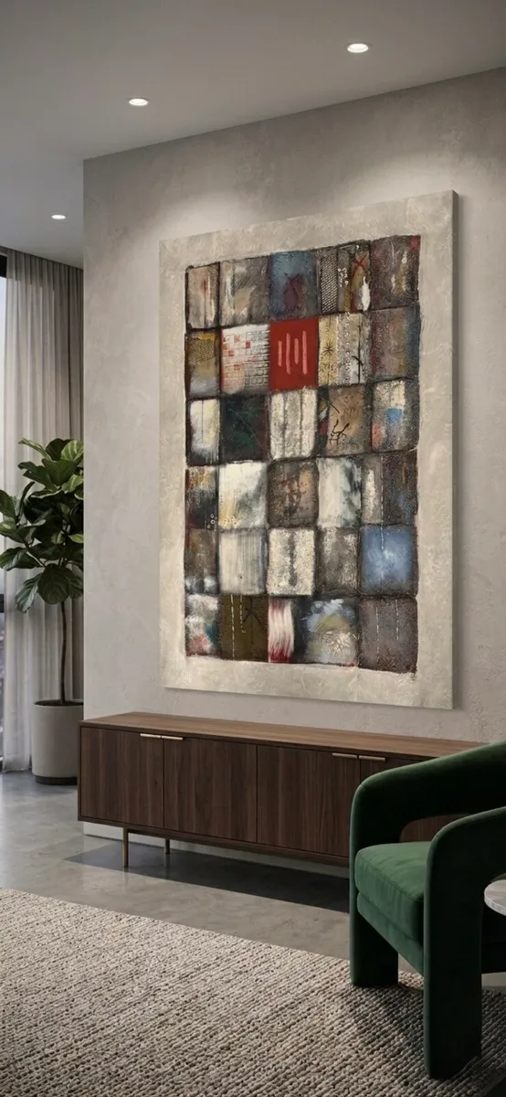 Large Textured Abstract Cavans Painting 125x90cm - Image 1