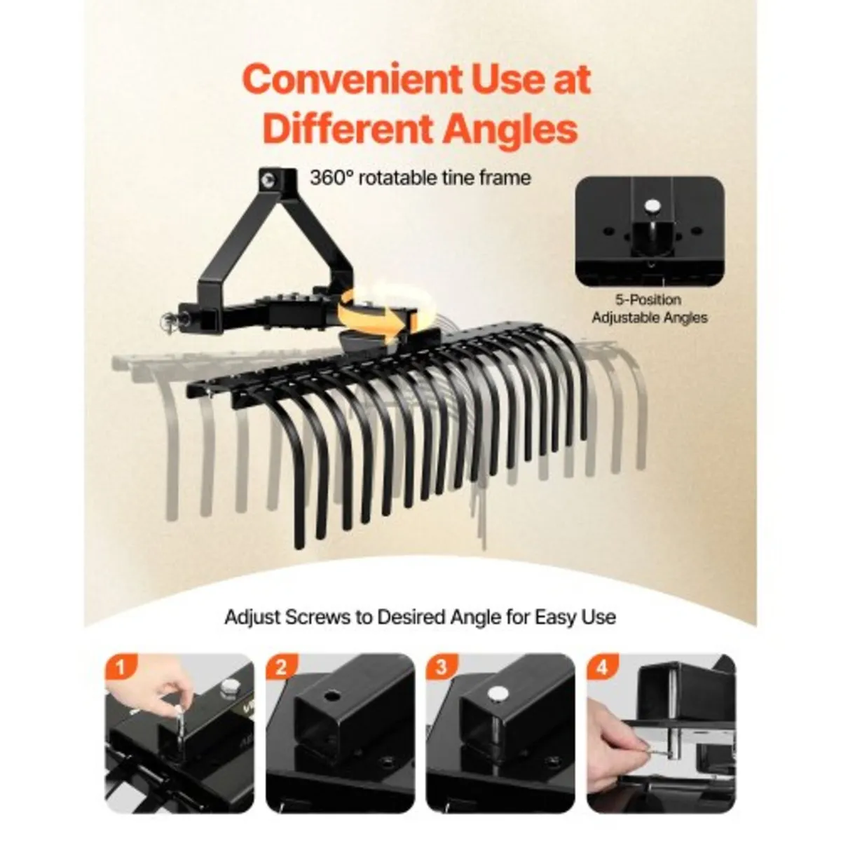 127 cm Lanscape Rock Rake, 3-Point Tow Behind Land - Image 3