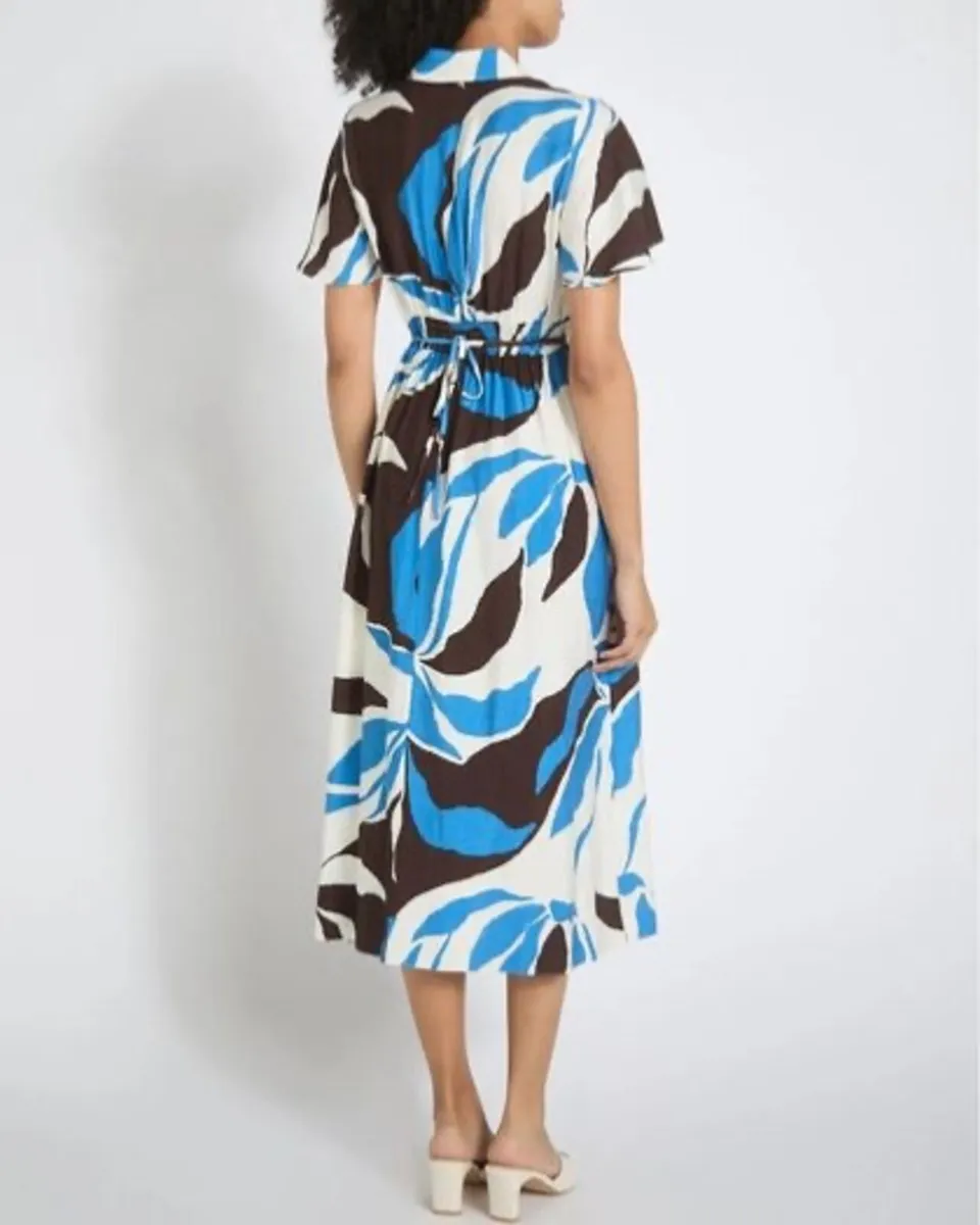 NEW Ladies Printed Collar Midi Dress  - 2 Sizes - Image 2