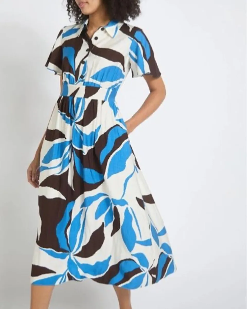NEW Ladies Printed Collar Midi Dress  - 2 Sizes - Image 4
