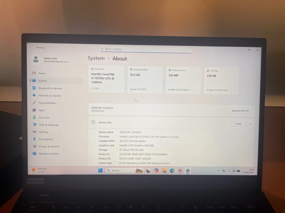Lenovo ThinkPad X1 Carbon G8 - i5 / 16GB / 256G - Image 3