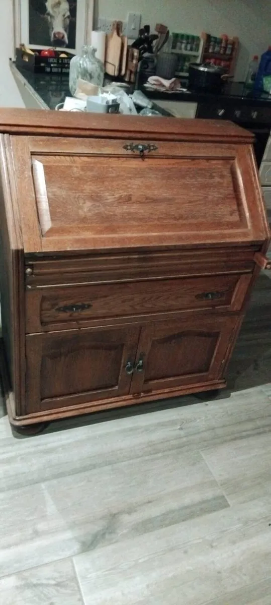 Antique Oak Writing Bureau - Image 1