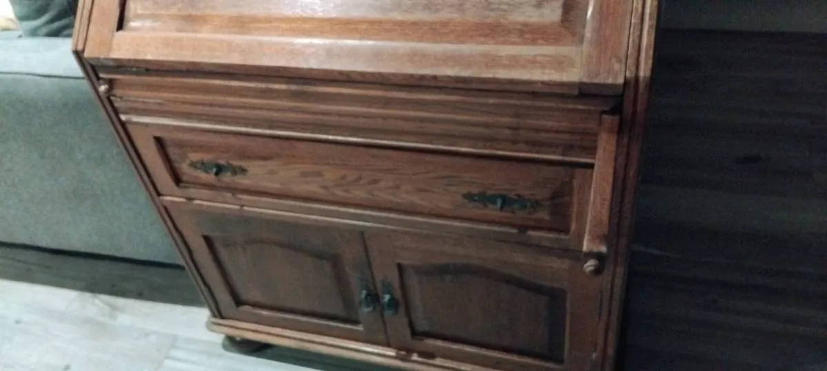Antique Oak Writing Bureau - Image 3