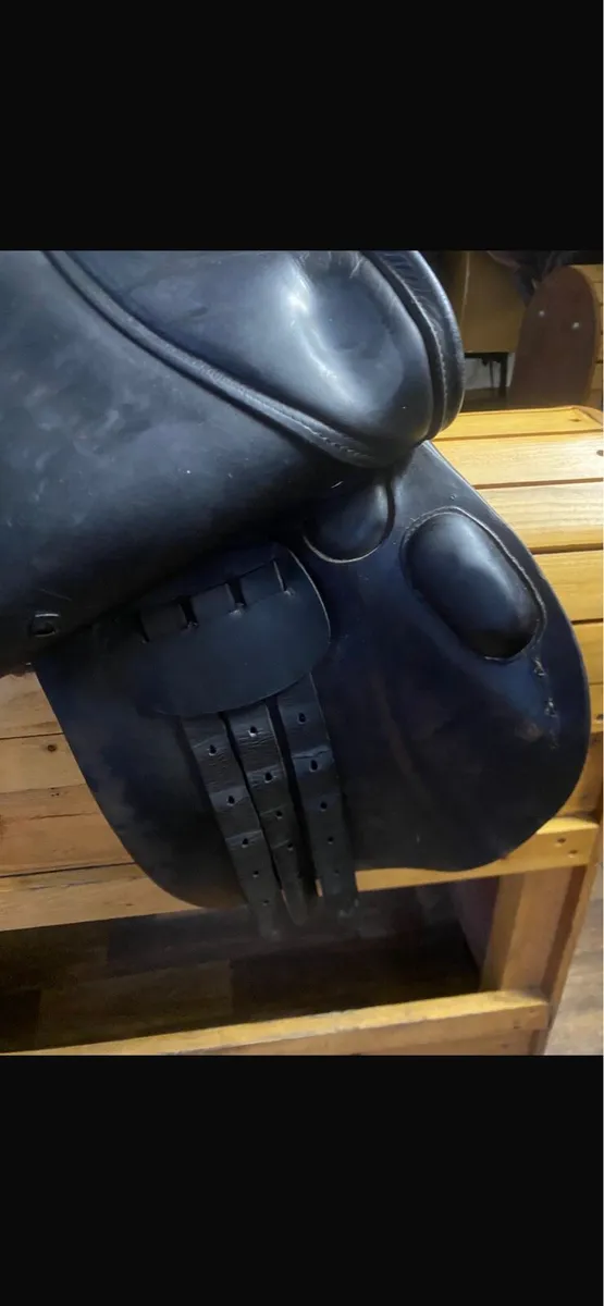 16.5 close contact jump Leather saddle - Image 4