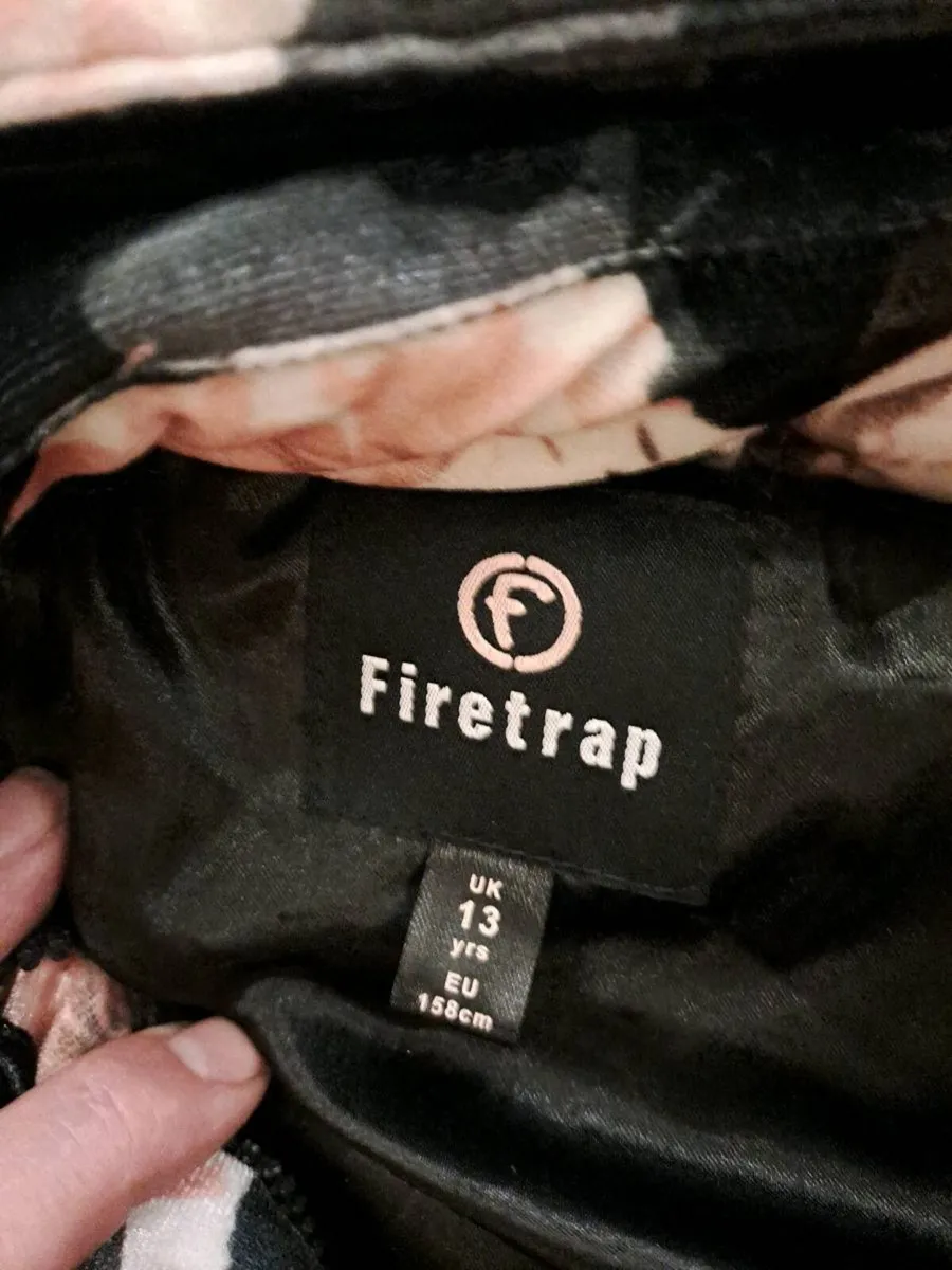 Firetrap Floral Puffer Jacket Girls UK 13 Years - Image 3