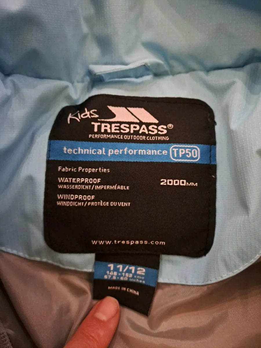 Trespass Kids Waterproof Winter Coat 11 y - Image 3