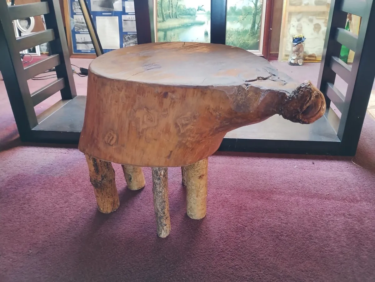 ​Bespoke Hand-Hewn Solid Timber Sculpture Table... - Image 1