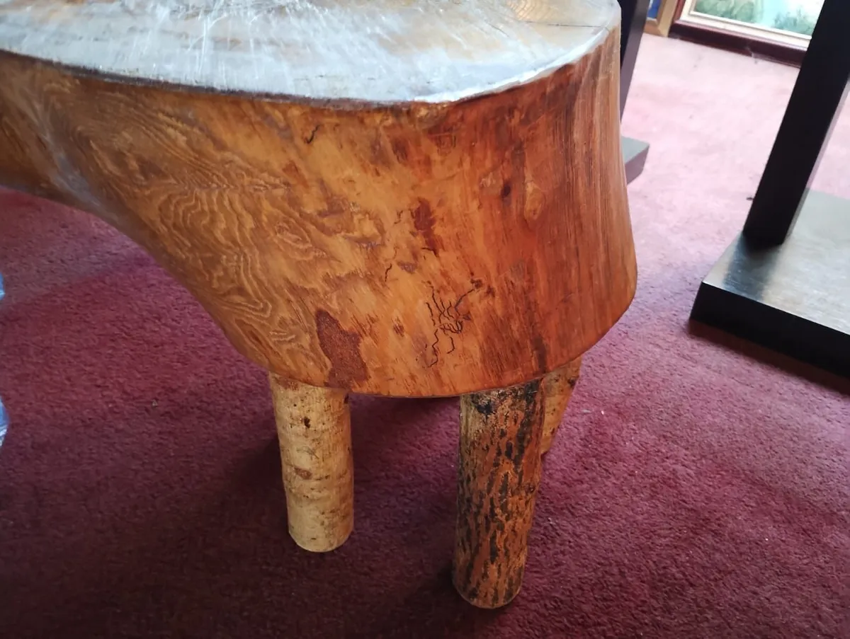 ​Bespoke Hand-Hewn Solid Timber Sculpture Table... - Image 4