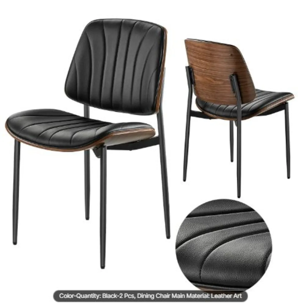 Modern Dining Room Accent Chairs Set of 2, - Image 1