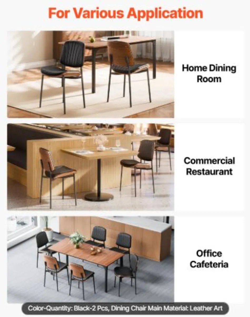 Modern Dining Room Accent Chairs Set of 2, - Image 4