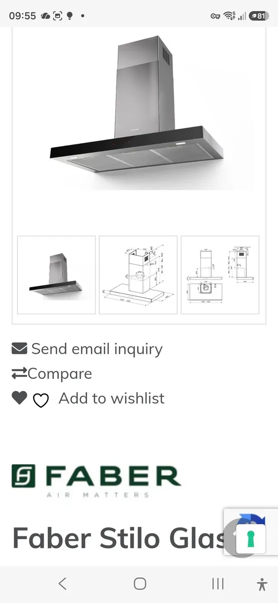 Faber stilo smart chimney extractor hood 900mm - Image 2